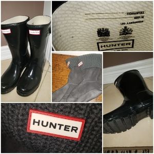Hunter Size 11 Glossy Boots with Hunter Socks XL
